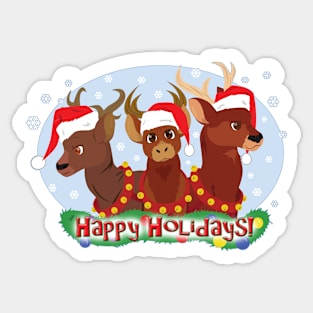 Three Christmas Deer Sticker